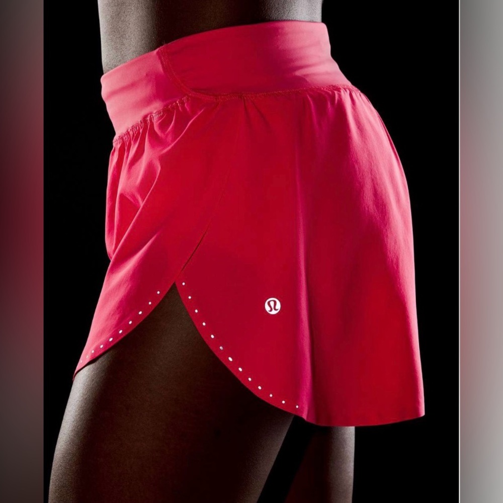Lululemon Fast and Free Reflective High-Rise Classic-Fit Short 3" Lip Gloss sz 4
